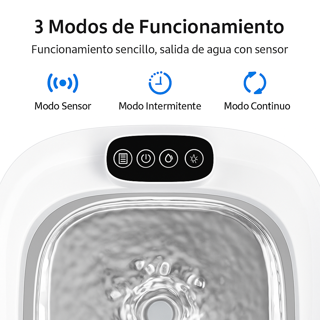 Fuente de agua para gatos con bateria y sensor 3.2 Litros