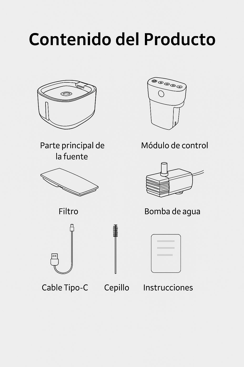 Fuente de agua para gatos con bateria y sensor 3.2 Litros