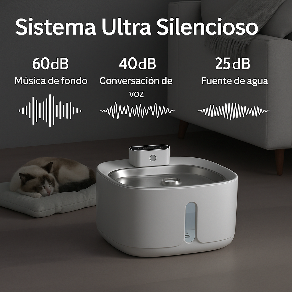 Fuente con Bateria inalambrica para Gatos 3.2 Litros + Pack de filtros