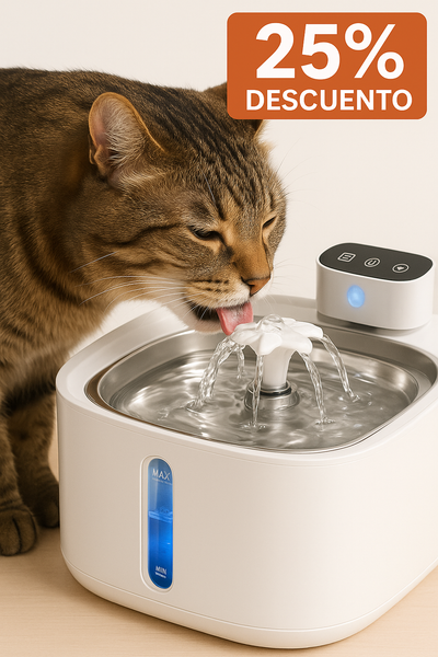 Fuente de agua para gatos con bateria y sensor 3.2 Litros