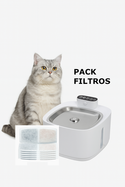 Fuente con Bateria inalambrica para Gatos 3.2 Litros + Pack de filtros